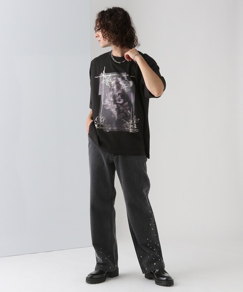 HARE(ハレ)の「フロントアートプリントカット(HARE)(Tシャツ/カットソー・メンズ・ブラック/ホワイト・SMALL/MEDIUM)」の3枚目の写真