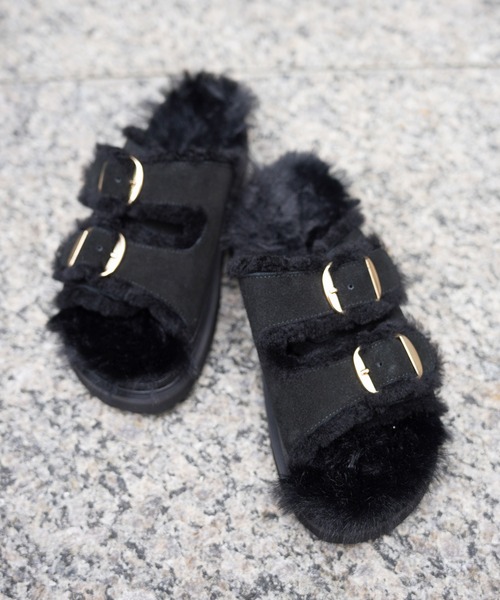 MOHI（モヒ）の「MOHI(モヒ) ファーサンダル（サンダル・レディース・ブラック/ベージュ・38/36/37）」の18枚目の写真