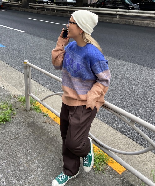 ROXY（ロキシー）の「ROXY/ロキシー ボーダー柄 セーター RSR244023（ニット/セーター・レディース・ブラック/ピンク系その他/オレンジ系その他・L/M）」の14枚目の写真