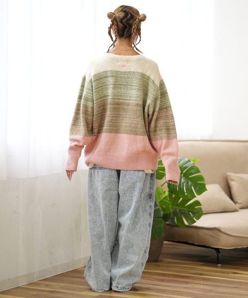 ROXY（ロキシー）の「ROXY/ロキシー ボーダー柄 セーター RSR244023（ニット/セーター・レディース・ブラック/ピンク系その他/オレンジ系その他・L/M）」の11枚目の写真