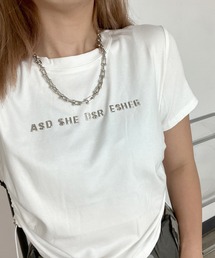 シルバーロゴクロップド丈半袖Tシャツ