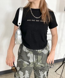 シルバーロゴクロップド丈半袖Tシャツ