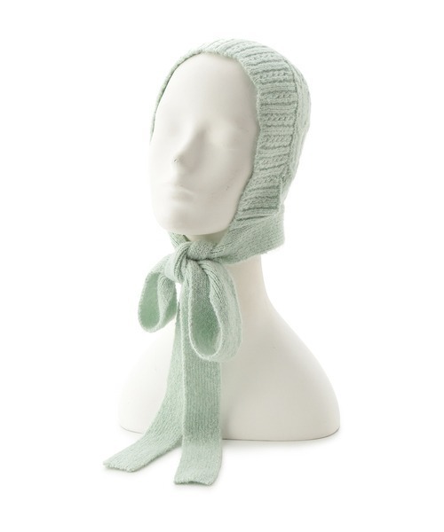 完売品　リリーブラウン　ニットクロシェボンネット帽　ミント LILY BROWN（リリーブラウン）の「ニットクロシェボンネット帽