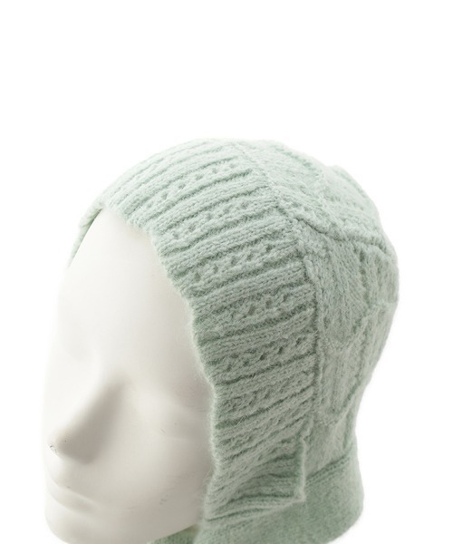 完売品　リリーブラウン　ニットクロシェボンネット帽　ミント LILY BROWN（リリーブラウン）の「ニットクロシェボンネット帽