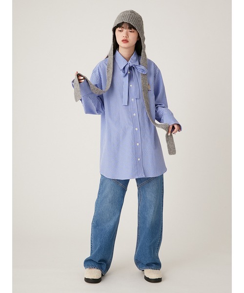 完売品　リリーブラウン　ニットクロシェボンネット帽　ミント LILY BROWN（リリーブラウン）の「ニットクロシェボンネット帽