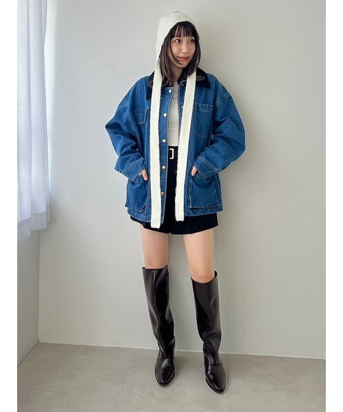 完売品　リリーブラウン　ニットクロシェボンネット帽　ミント LILY BROWN（リリーブラウン）の「ニットクロシェボンネット帽