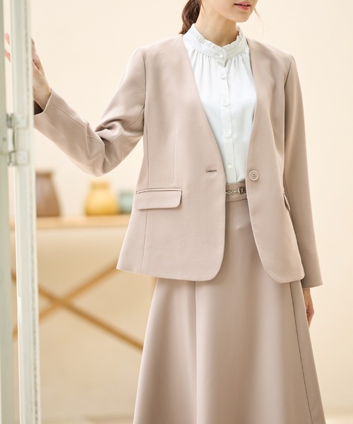 ストレッチ/ウォッシャブル/イージーケア】カラーレスジャケット