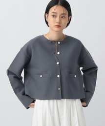 キンボタンクルーカーディガン_長袖