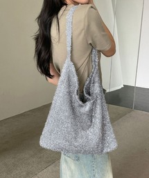 ニットトートバッグ ラメシャギー