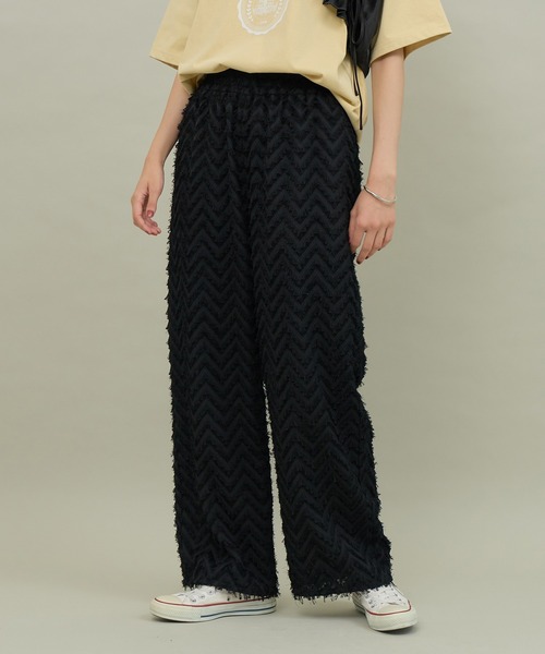 ROPE' PICNIC（ロペピクニック）の「フリンジジャガードパンツ（その他パンツ・レディース・ベージュ/ブラック・38/36）」の2枚目の写真