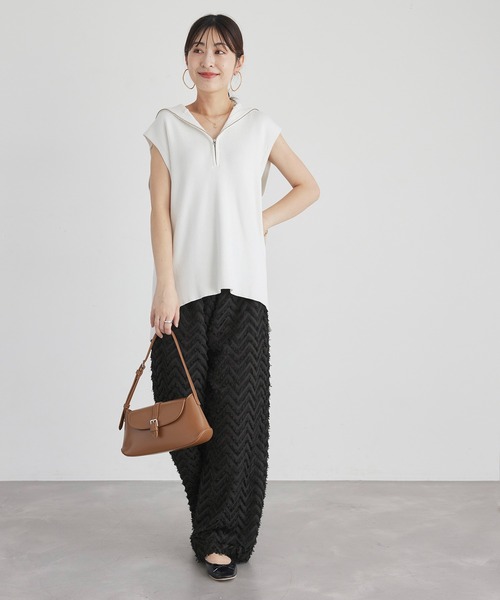 ROPE' PICNIC（ロペピクニック）の「フリンジジャガードパンツ（その他パンツ・レディース・ベージュ/ブラック・38/36）」の3枚目の写真