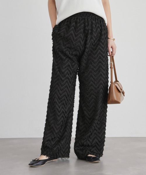 ROPE' PICNIC（ロペピクニック）の「フリンジジャガードパンツ（その他パンツ・レディース・ベージュ/ブラック・38/36）」の5枚目の写真