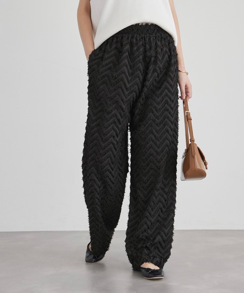 ROPE' PICNIC（ロペピクニック）の「フリンジジャガードパンツ（その他パンツ・レディース・ベージュ/ブラック・38/36）」の6枚目の写真