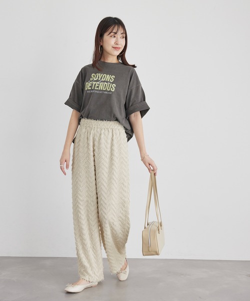 ROPE' PICNIC（ロペピクニック）の「フリンジジャガードパンツ（その他パンツ・レディース・ベージュ/ブラック・38/36）」の8枚目の写真