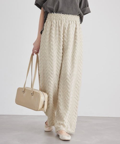 ROPE' PICNIC（ロペピクニック）の「フリンジジャガードパンツ（その他パンツ・レディース・ベージュ/ブラック・38/36）」の10枚目の写真