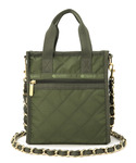 レスポートサック　チェーン　ミニ　キルト　カーキ　ショルダー　バッグ LeSportsac（レスポートサック）の「CHAIN MINI N/S TOTE ダーク