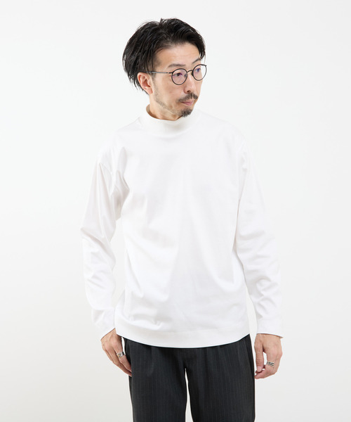 【セール】シルケットスムースモックネックロングスリーブTシャツ（Tシャツ/カットソー）｜MEN'S MELROSE（メンズメルローズ）