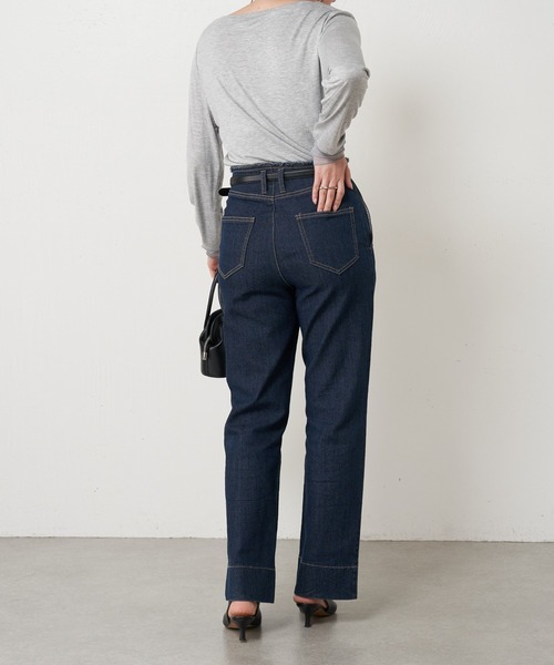jena espace merveilleux センターシームデニムパンツ 累計販売7000本突破/革命デニム】センターシームデニムパンツ