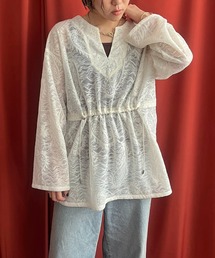 シアーペイズリーチュニックプルオーバー