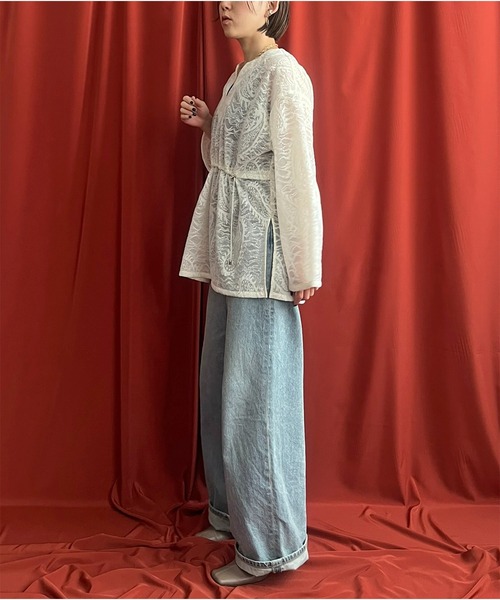 LHELBIE(レルビエ)の「シアーペイズリーチュニックプルオーバー(その他トップス・レディース・アイボリー/ブラック/オフホワイト・M)」の11枚目の写真