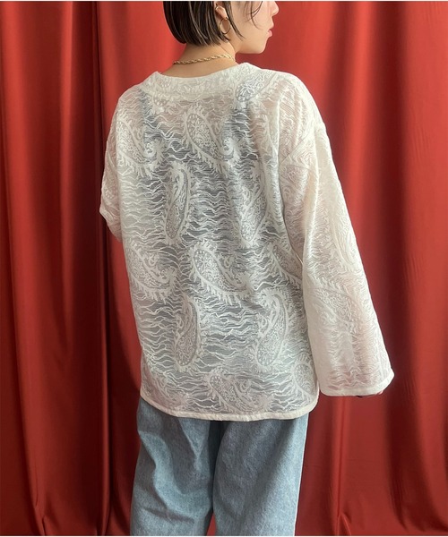 LHELBIE(レルビエ)の「シアーペイズリーチュニックプルオーバー(その他トップス・レディース・アイボリー/ブラック/オフホワイト・M)」の16枚目の写真