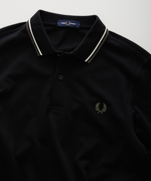 たろん　FRED PERRY ブラック ポロシャツ Lサイズ FRED PERRY フレッドペリー 長袖ポロシャツ メンズ The Fred
