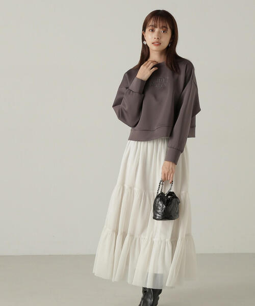 PROPORTION BODY DRESSING(プロポーションボディドレッシング)の「段ボールニット刺繍プルオーバー / 1214260902(Tシャツ/カットソー・レディース・ホワイト系その他/ダークグレー/グレー・FREE)」の14枚目の写真