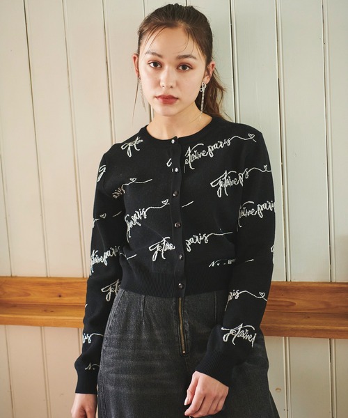 31 Sons de mode（トランテアン　ソン　ドゥ　モード）の「レタリングロゴカーディガン（カーディガン/ボレロ・レディース・ブラック/オフホワイト・フリー）」の11枚目の写真