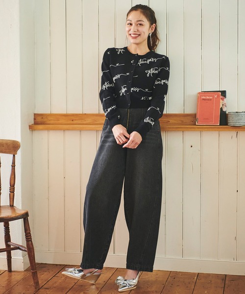 31 Sons de mode（トランテアン　ソン　ドゥ　モード）の「レタリングロゴカーディガン（カーディガン/ボレロ・レディース・ブラック/オフホワイト・フリー）」の5枚目の写真