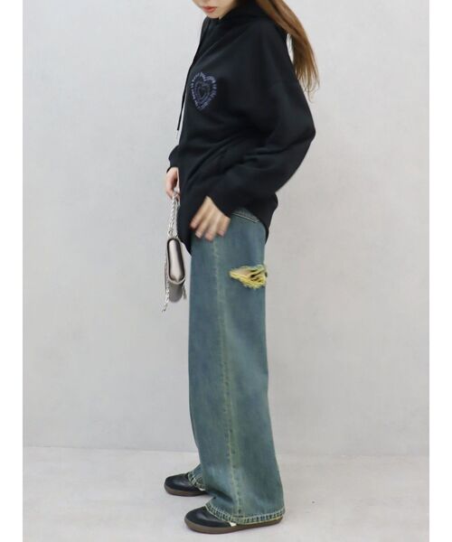 EVRIS（エヴリス）の「HEART GRAPHIC BIG フーディ（パーカー・レディース・ブラック/グレー/ホワイト・FREE）」の18枚目の写真