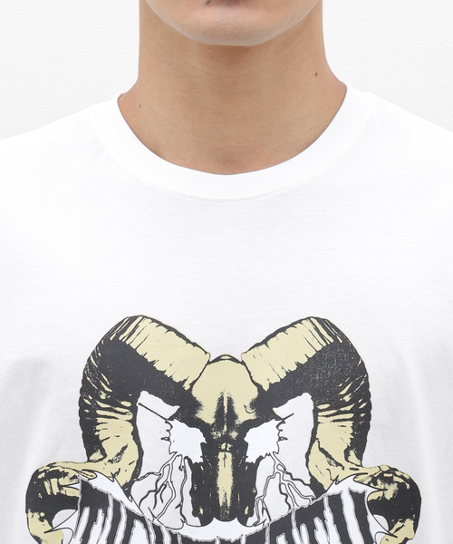 TIGHTBOOTH PRODUCTION(タイトブースプロダクション)の「TIGHTBOOTH / タイトブース HORN T-SH(Tシャツ/カットソー・メンズ・ブラック/ホワイト・MEDIUM/LARGE)」の7枚目の写真