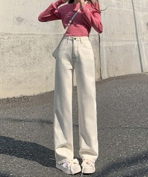 ハイウエストストレートデニム