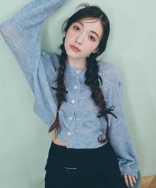 REDYAZEL（レディアゼル）の「クロシェフラワーカーディガン（カーディガン/ボレロ・レディース・ベージュ/ホワイト/ブルー・FREE）」の3枚目の写真