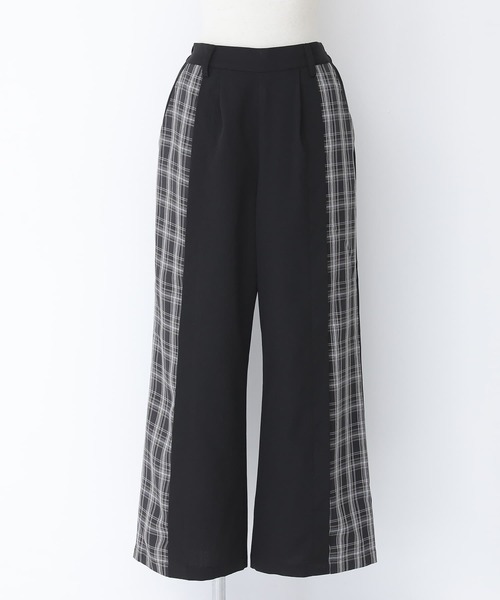n'OrLABEL(ノアールレーベル)の「チェック切替ワイドパンツ(その他パンツ・レディース・ブラック/ブラウン・1/2)」の16枚目の写真
