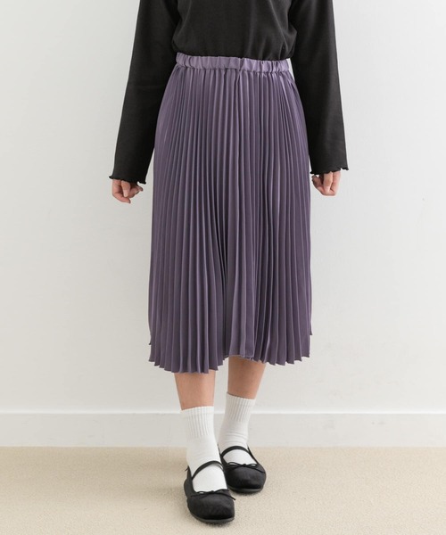 URBAN RESEARCH DOORS(アーバンリサーチドアーズ)の「ランダムプリーツスカート(KIDS)(その他パンツ・キッズ・パープル/ブラック・150)」の1枚目の写真