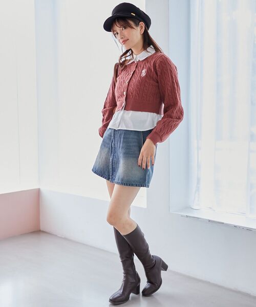 MAJESTIC LEGON（マジェスティックレゴン）の「2wayラップミニスカート（デニムスカート・レディース・ブルー系その他2/ブラウン・MEDIUM）」の6枚目の写真