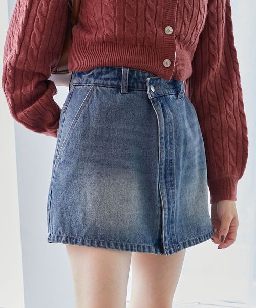 MAJESTIC LEGON（マジェスティックレゴン）の「2wayラップミニスカート（デニムスカート・レディース・ブルー系その他2/ブラウン・MEDIUM）」の9枚目の写真