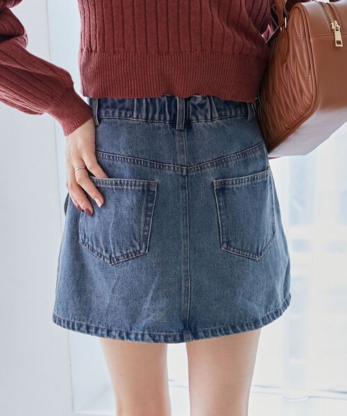 MAJESTIC LEGON（マジェスティックレゴン）の「2wayラップミニスカート（デニムスカート・レディース・ブルー系その他2/ブラウン・MEDIUM）」の10枚目の写真