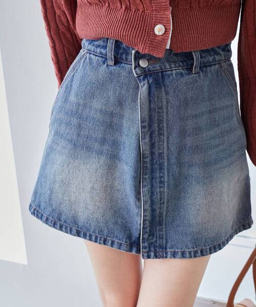 MAJESTIC LEGON（マジェスティックレゴン）の「2wayラップミニスカート（デニムスカート・レディース・ブルー系その他2/ブラウン・MEDIUM）」の11枚目の写真