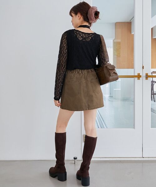 MAJESTIC LEGON（マジェスティックレゴン）の「2wayラップミニスカート（デニムスカート・レディース・ブルー系その他2/ブラウン・MEDIUM）」の18枚目の写真