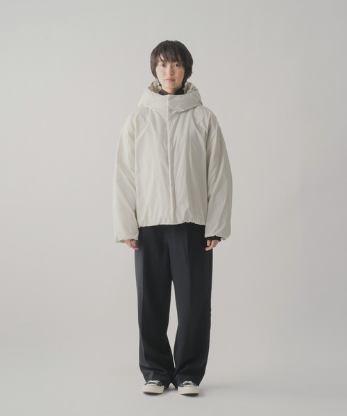 miffew（ミフュー）の「「miffew/ミフュー」HIDDEN SNAP HOODED DOWN JACKET（ダウンジャケット/コート・メンズ・オフホワイト/ブルーグレー/ブラック/ブラウン/グレイッシュベージュ/ベージュ・2/1/3/4）」の18枚目の写真
