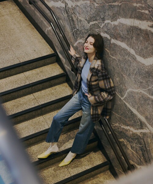FREAK'S STORE(フリークスストア)の「FREAK’S STORE/フリークスストア The Yarn. ニットタンク レイヤードプルオーバー/ Vネックニット アンサンブル(ニット/セーター・レディース・ライトグレー/ブルー・フリ-)」の6枚目の写真