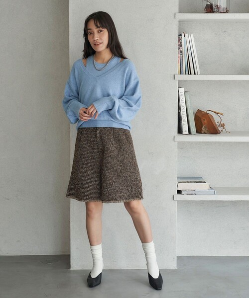 ニット セーター FREAK’S STORE/フリークスストア The Yarn. ニットタンク レイヤードプルオーバー/ Vネックニット アンサンブ セール】FREAK'S STORE/フリークスストア The Yarn. ニット