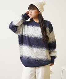 1111clothing(tH[N[WO)̃wACN  N[lbN jbg / Mohaalike Crew Neck Knit / I[o[TCY N[jbg(jbg/Z[^[)
