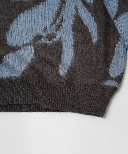 1111clothing(ワンフォークロージング)の「モヘアライク 総柄 クルーネック ニット / Mohaalike Crew Neck Knit / オーバーサイズ クルーニット(ニット/セーター・メンズ・B/G/I/A/H/C/D/E/F/J/K/L/M・M/L)」の18枚目の写真