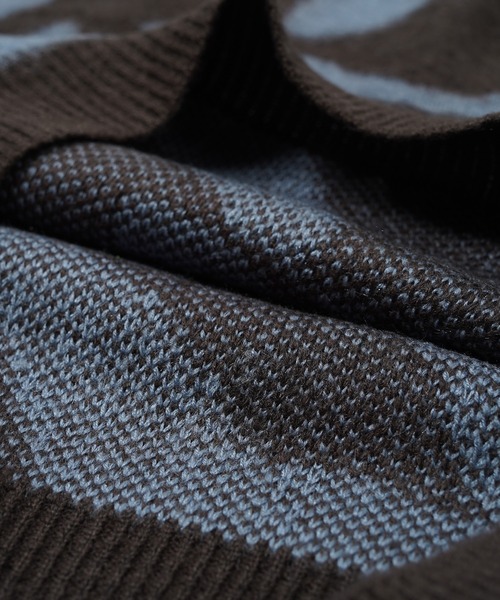 1111clothing(ワンフォークロージング)の「モヘアライク 総柄 クルーネック ニット / Mohaalike Crew Neck Knit / オーバーサイズ クルーニット(ニット/セーター・メンズ・B/G/I/A/H/C/D/E/F/J/K/L/M・M/L)」の15枚目の写真