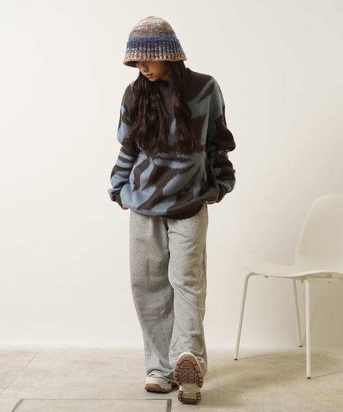 1111clothing(ワンフォークロージング)の「モヘアライク 総柄 クルーネック ニット / Mohaalike Crew Neck Knit / オーバーサイズ クルーニット(ニット/セーター・メンズ・B/G/I/A/H/C/D/E/F/J/K/L/M・M/L)」の21枚目の写真