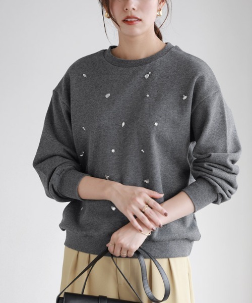 Pierrot(ピエロ)の「ビジュースウェット(スウェット・レディース・ブラック/杢グレー・M/L)」の14枚目の写真