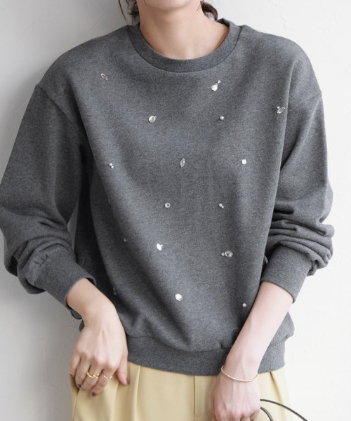 Pierrot(ピエロ)の「ビジュースウェット(スウェット・レディース・ブラック/杢グレー・M/L)」の16枚目の写真