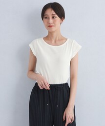green label relaxing | Re`ep Cotton リープコットン バレリーナネック リブ プルオーバー カットソー(Tシャツ/カットソー)